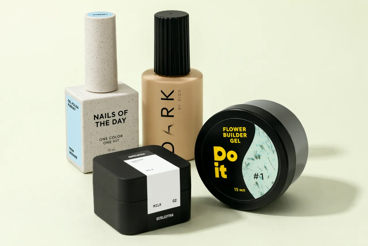 Весняний набір: гель-лак NAILS OF THE DAY, топ DARK, гелі BIBLIOTEKA і Do it