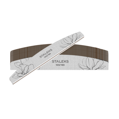 Пилка для нігтів мінеральна STALEKS EXPERT 40 100/180 грит (півмісяць) 25 шт